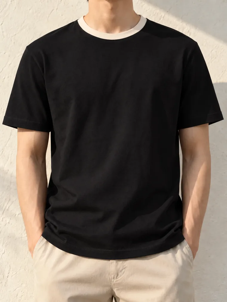 撞色领圈 TEE